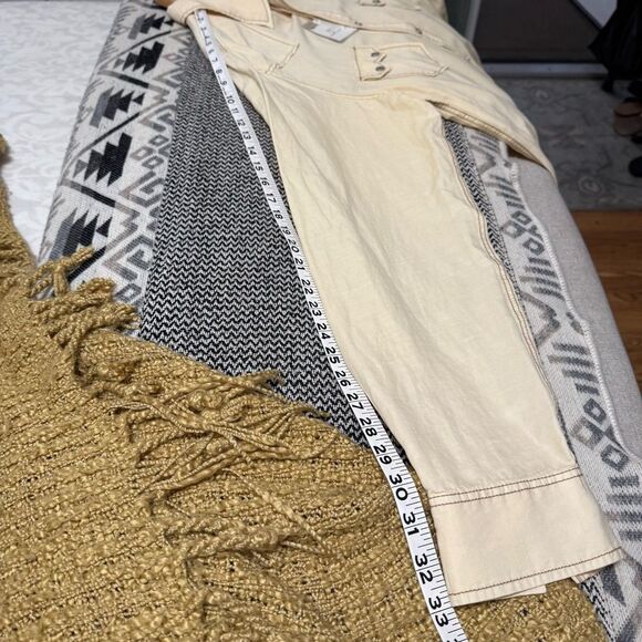 Ryan Michael Pale Yellow Silk Linen Blend Long Sleeve Western Rodeo Shirt - Picture 13 of 14